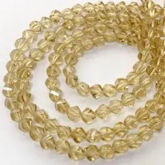 bk540/new！ガラスビーズ◇多面カット　クリアベージュ　2連