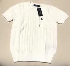 ラスト！新品✨ポロラルフローレン 半袖ケーブルニット コットン M