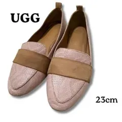 UGG レディース ローファー ピンク 23cm　型押し　アグ　パンプス