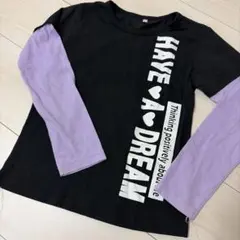 長袖カットソー 黒・紫 HAVE A DREAM