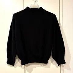 グリーンレーベルリラクシング　シンプル ブラック ハイネック ニット 長袖