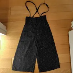 GU 黒 水玉模様 サロペット 120