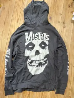 中古 H&M misfitsパーカー ダークグレー