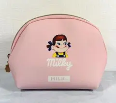 不二家 Milky ペコちゃん ポーチ ピンク 化粧ポーチ 小物入れ 即日発送！のサムネイル