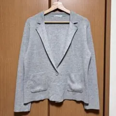 GU ニットテーラードジャケット グレー XL