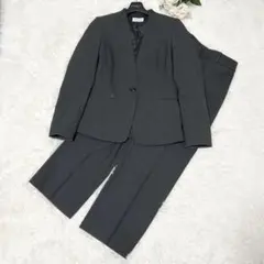 【洗える！】PLST 厚手スーツ 秋冬 パンツセットアップ ノーカラージャケット