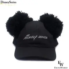 【完売】 希少 ディズニー 帽子 ミッキー 美品 限定 ロゴ入り ポンポン