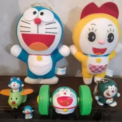 ドラえもん・ドラミちゃんの ぬいぐるみ・キーホルダー・おもちゃ等5点セット