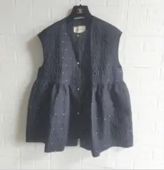 専用✨UNITEDARROWS 　エアリードットジャガード ベスト　ジレ　紺色