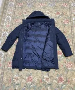 UNIQLO ユニクロ　フード付き ロングダウンジャケット　ネイビー　サイズL