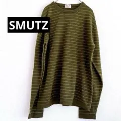 美品✨カーキ　ボーダー薄手ニット　メンズライク　ジェンダーフリー　ヴィンテージ