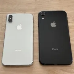 iPhone 本体 XS シルバー XR ブラック 64GB 2台セット