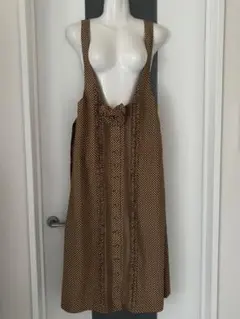 ピンクハウス ドット柄 フリル ロング丈 ジャンパースカート ヴィンテージ