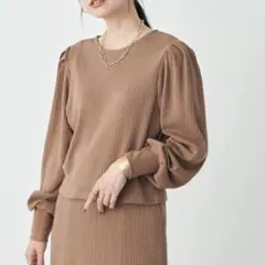 earth アース　ブラウンの薄手カーディガン 2way M 春秋　トップス　茶