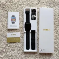 RUIMEN スマートウォッチ H1 ブラック 通話機能付き 替えバンド付