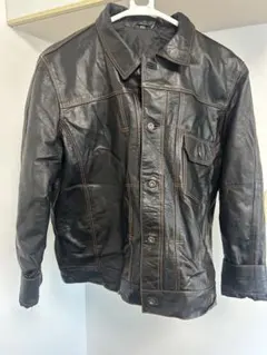 リーバイスデニムジャケットファースト型風レザー ジャケット ボタン式