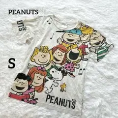 ピーナッツ Tシャツ 半袖 スヌーピー 古着 2014年 音符 コットン S
