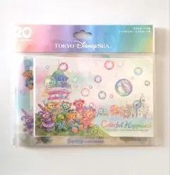 ダッフィー＆フレンズ 20周年　カラフルハピネス　ポストカード　クリアホルダー