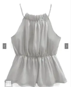 GRL ホルターネックオーガンジーペプラムトップス[ac2397]