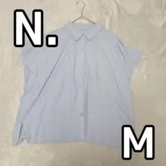 N. M シャツ 半袖 無地 ライトブルー 夏服 フレンチスリーブのサムネイル