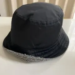 スコットクラブ　リバーシブル ブラック×グレー（ボア）バケットハット