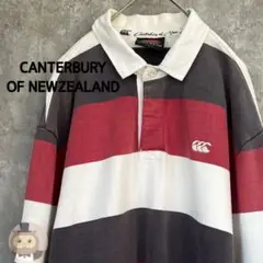 Columbia ラガーシャツ 長袖 ブラウン系 ボーダー ロゴ レギュラカラー