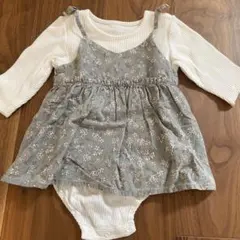 花柄ロンパース カバーオール 80