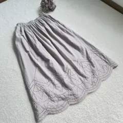 AZULスカラップ刺繍 グレージュ Mサイズ 綿100％