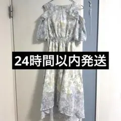 【美品】axes femme 半袖　ワンピース　花柄　肩出し　ロングワンピース