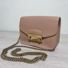 ✨綺麗✨FURLA フルラ メトロポリス チェーンショルダー ピンクベージュ