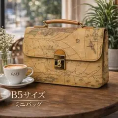 まっちい様専用【美品】アンティーク地図柄 ミニハンドバッグ レトロ