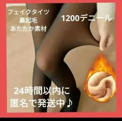 【 1200デニール 黒2枚】タイツ フェイクタイツ 裏起毛 極暖 着圧 美脚
