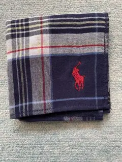 Ralph Lauren ネイビー チェックハンカチ