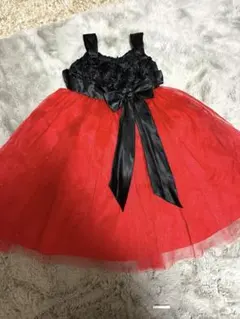 フォーマルドレス 赤黒　ピアノ　発表会　ラメ　ドレス