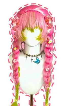 鬼滅の刃 甘露寺蜜璃 コスプレ セット済み ウィッグ - メルカリ