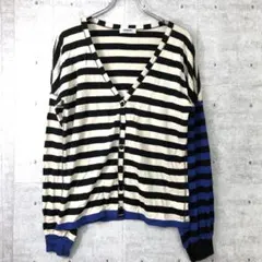 レトロ ポップ モード RYKIEL 古着 ボーダー カットソーカーディガンのサムネイル