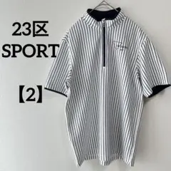 23区　SPORT 【2】ストライプ ハーフジップシャツ ゴルフ