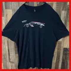 2XL オーバーサイズ 車 スポーツカー ネイビー 黒 古着 半袖 Tシャツ