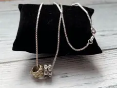 ビザール　ダブル　リング　ペンダント　ネックレス　シルバー925 スタッズ