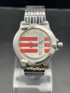 希少品、フランス製、電池交換済】アディダス 10-0051B 90年 シルバー 