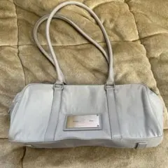 美品】Matin Kim ビッグロゴ ショルダーバッグ シルバー - メルカリ