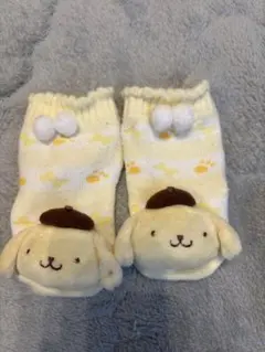 ポムポムプリン顔付きベビー靴下