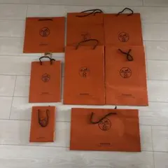 HERMES ショップ袋 8枚セット オレンジ