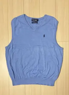POLO GOLF Ralph Lauren コットンニットベスト XL 水色