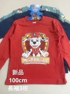 新品PAW PATROL 長袖Tシャツカットソー3枚セット 100キッズ