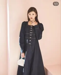 LILLIAN CARAT デニムワンピース　ブルー