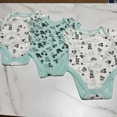 ミッキー プリントロンパース 3枚セット