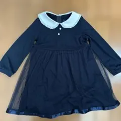 ショパンドゥ 110 ワンピース フォーマル 紺 丸襟 チュール