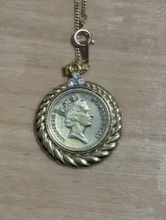 エリザベス2世 ペンダントトップ ネックレス コイン 1996年 美品