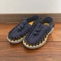 KEEN 美品　ネイビー 編み上げデザイン キッズシューズ　サイズ 17センチ